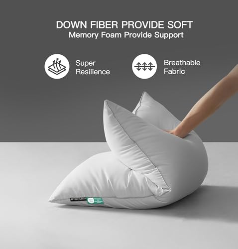 Almohada De Cama King De Plumas Y Viscoelástica