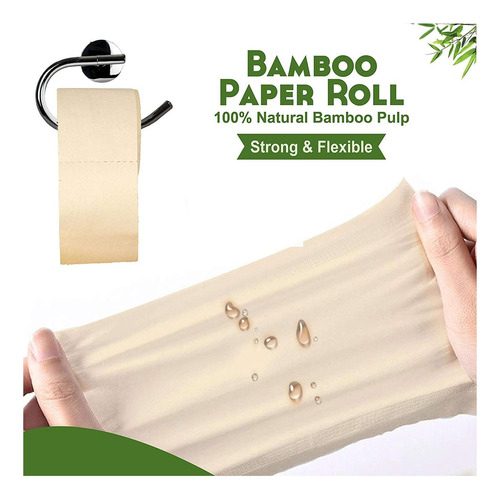 Papel Higiénico Bambú Natural De Wbm Care, Tejido De Baño De
