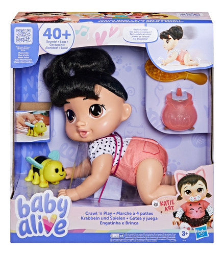 Muñeca Baby Alive Gatea Y Juega Katie Kat