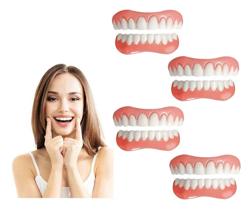 4×set De Prótesis Profesionales Silicona Brillante Dentes D