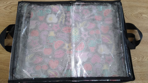 Carpeta Organizadora Oficio C/ 10 Folios Plásticos C/ Cierre Negro Liso
