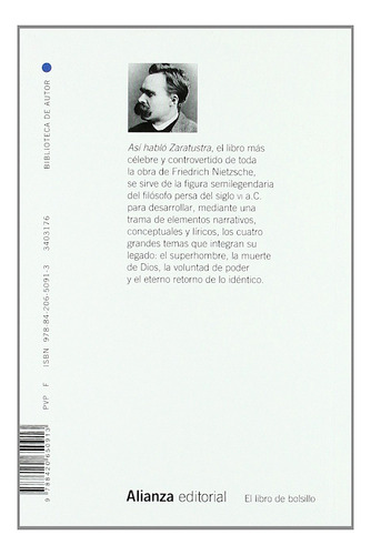 Así habló Zaratustra De Friedrich Nietzsche Editorial Alianza Tapa Blanda En Español