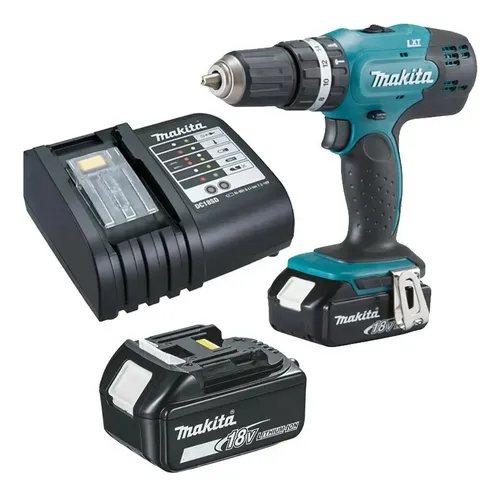 Taladro Percutor MAKITA 18v + Bateria 18v 1.5Ah + Cargador DHP453X10-1