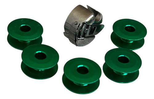 Bobina Y 5 Carretes Verdes Para Máquina Recta Industrial