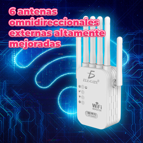 Repetidor Extensor Router Wifi 1200 Mbps 6 Antenas 2.4 Ghz