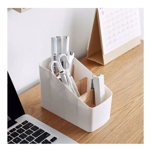 Imagen 6 de 8 de Organizador Nordico Escritorio Maquillaje Bambu 4 Div Cocina