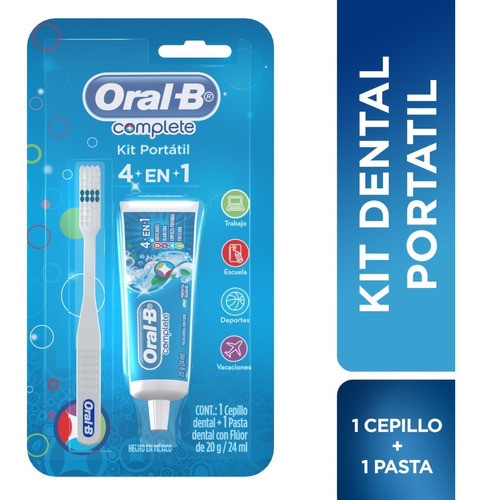 Kit Portátil Oral B Pasta Dental Complete 4en1 + Cepillo 36u