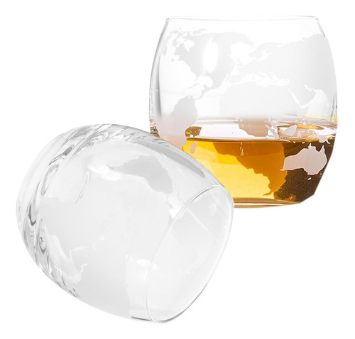 Juego De Vasos De Vidrio Transparente 450 Ml 2 Piezas Mapa M