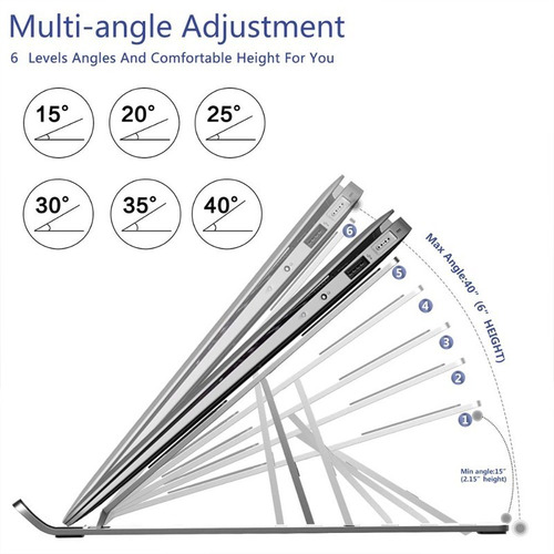 Imagen 2 de 8 de Soporte Notebook Macbook Plegable Aluminio Nw-a10