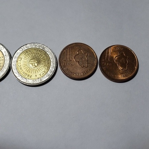 Lote Serie 8 Monedas 1 Un Peso Bicentenario Arbol Y + (Usado)