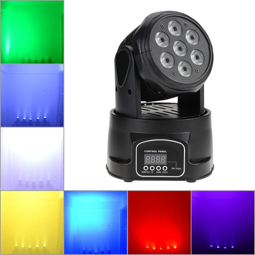 Cabeza Móvil Robótica 7 Led Rgb Dmx