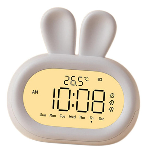 Conejo Niños Reloj Despertador Digital Mesa De Luz Nocturna