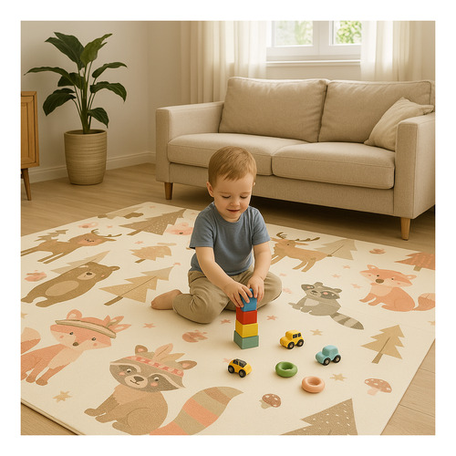 Tapete Infantil Atividade Dupla Face 1,5x2m Térmico Dobrável