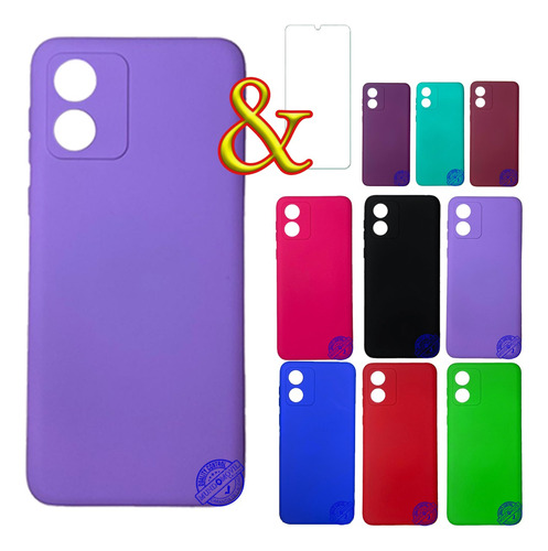 Funda Protector Silicona Motorola Moto E13 Y Vidro Protector