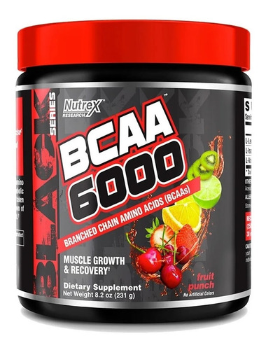Imagen 1 de 2 de Bcaa 6000 Nutrex 255g Aminoacidos Polvo 30 Servicios Usa