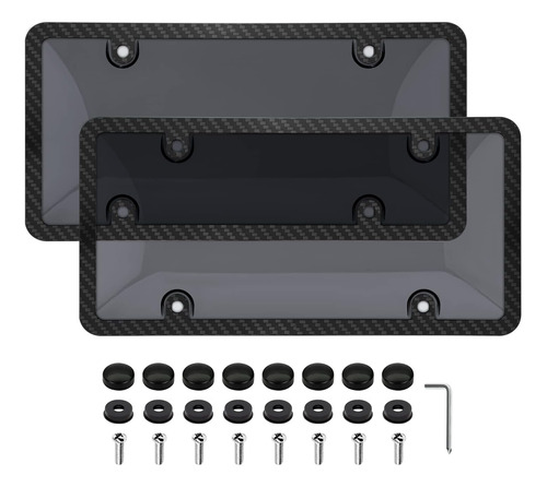 Cubre Pacas De Matrícula Con Patrón De Fibra De Carbono