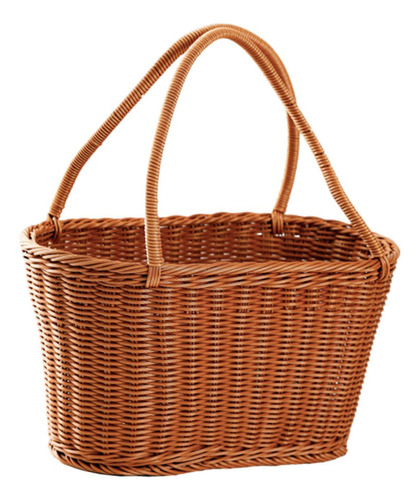 Cesta Tejida Con Asas, Cesta De La Compra, Cesta 30x15x17 Cm
