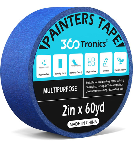 360tronics Cinta Profesional Para Pintores Azul, Cinta Multi