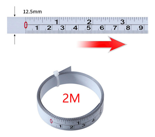 Fita Métrica De Metal Com Suporte, Régua De Bancada 2m R