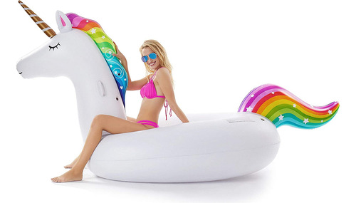 Jasonwell Flotador Gigante De Unicornio Para Piscina Con...