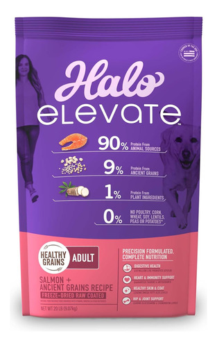 Halo Elevate Dry Dog Food, Healthy Grains Salmon Recipe, 20l