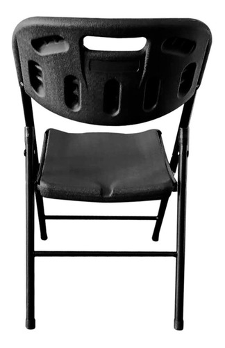 Silla Plegable Negra Para Camping Jardín Reforzada