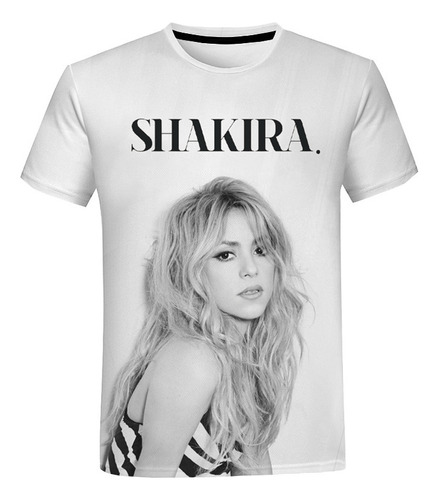 Playera Shakira Neutral Impresión 3d Moda De Manga Corta