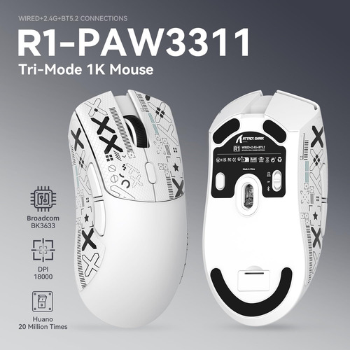 Ratón Inalámbrico Attack Shark R1 Paw3311 Con Sensor Óptico