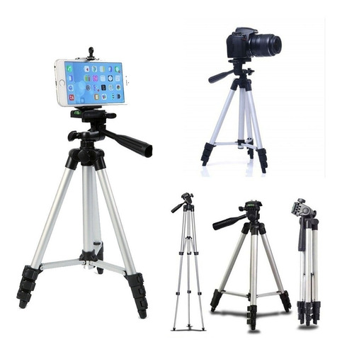 Imagen 2 de 4 de Tripode Profesional Aluminio Cámara Celular + Bolso + 1,10mt