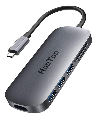 Imagen 1 de 8 de Hub Usb-c Adaptador Hdmi Macbook Pro Hootoo 100w Carga