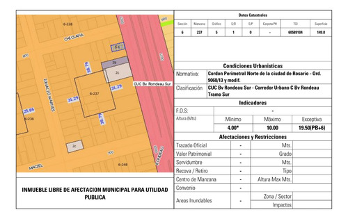 Terreno Edificación En Altura Planta Baja Y 6 Pisos Sobre Bv. Rondeau | Alberdi