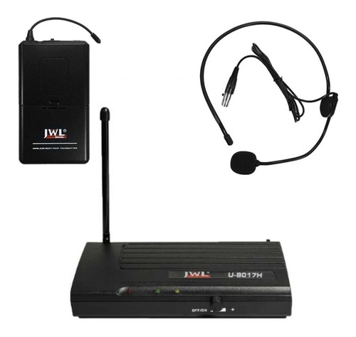 Microfone Jwl Headset Auricular Uhf 8017 + Case Completo