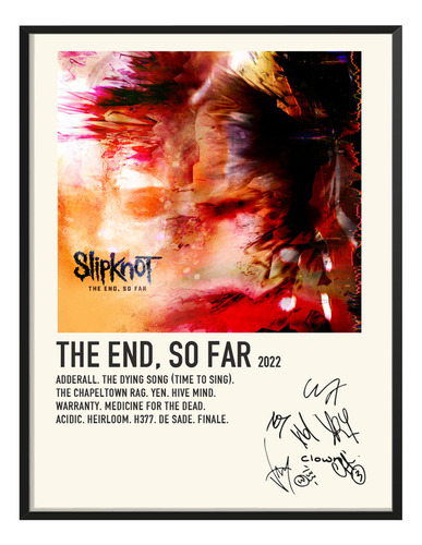 Poster Slipknot Album Music Tracklist The End So Far 80x40