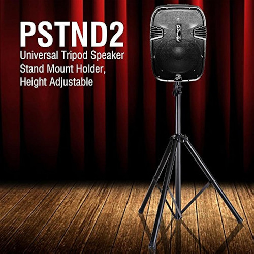 Pyle Pro Soporte Universal Tripode Altavoz Altura Ajustable Negro