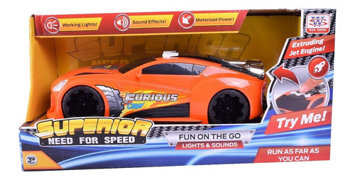 Auto De Carrera Drift Super Turbina Con Luz Y Sonido Color Naranja