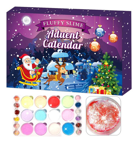 24 Unids/set Slime Calendario De Adviento 2020 Navidad Cuent