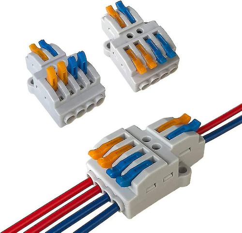15 Conectores De Cable Con Tuerca Y Palanca Kv424, 2 X 4 Sal