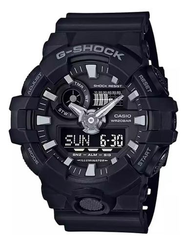 Reloj Casio G-shock Worldtime Original Hombre Time Square Color de la correa Negro Color del bisel Negro Color del fondo Negro