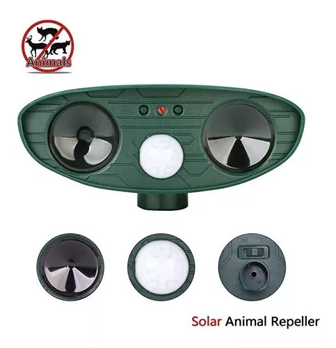 Repelente de gatos ultrasónico, alarma de luz y sonido ahuyentador de  animales, carga solar, repelente de insectos a prueba de agua para perros y  gatos, etc.