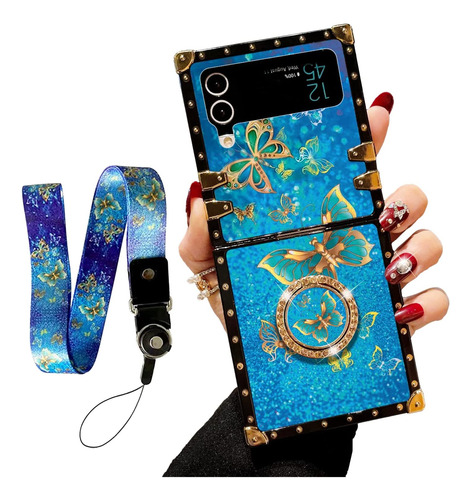 Funda Con Anillo Y Correa P/samsung Galaxy Z Flip 4 5g - B