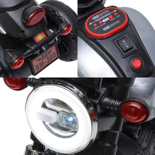 Mini Moto Elétrica Halei Cinza Prata 6v Zippy Toys Motinha Infantil