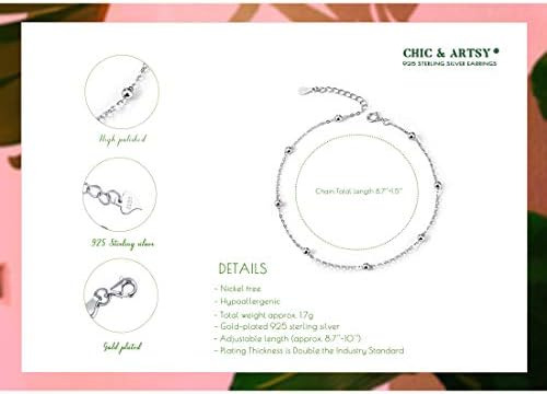 Pulseras De Tobillo Chic & Artsy, Tobilleras De Cadena Con C