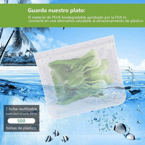 Kit Bolsas Reutilizables Ecologicas Frutas Verduras Congelar