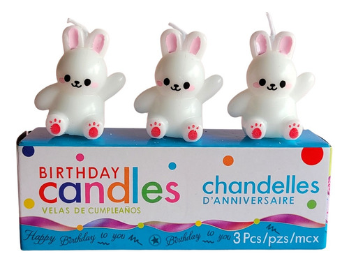 Vela Pastel Cumpleaños Figura Conejito Animales Decoración