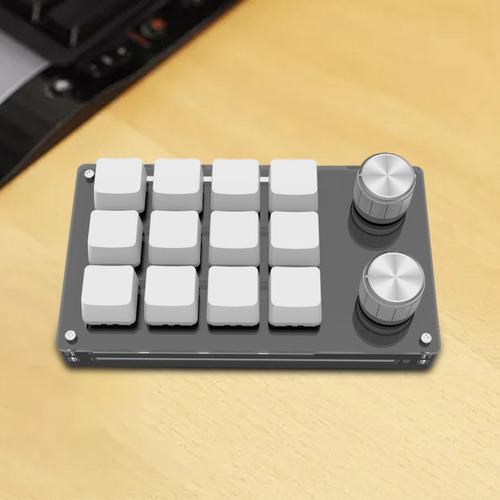 Teclado Para Jogos De Uma Mão Com 12 Teclas Atalhos Branco
