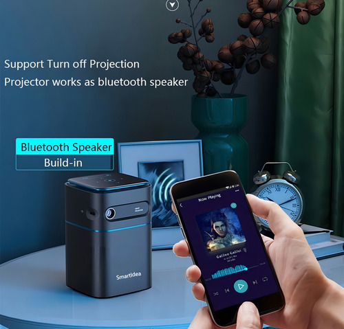 Mini Projetor 4k Smartldea Vt2 Dlp Wifi Netflix Android 9.0 Cor Preto