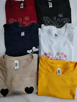 Comprar Franelas Mujer Algodon Unicolor Estampado Pack2 T-m