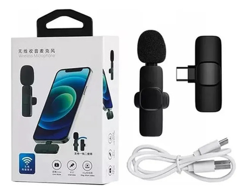 Micrófono Inalámbrico Solapa Lavalier Para Celular Tipo C Co