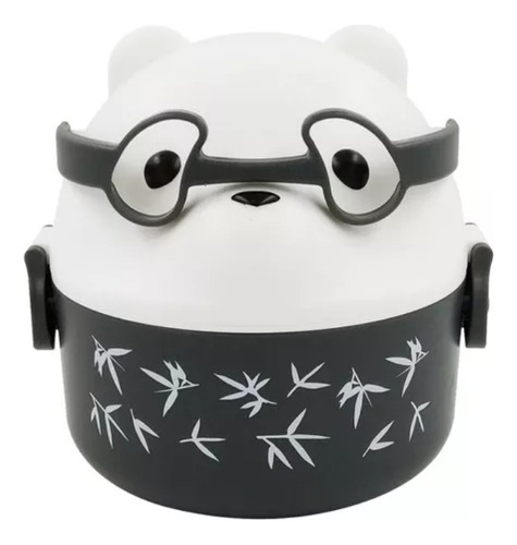 Marmita Panda De Óculos Fofo Cor Cinza-escuro