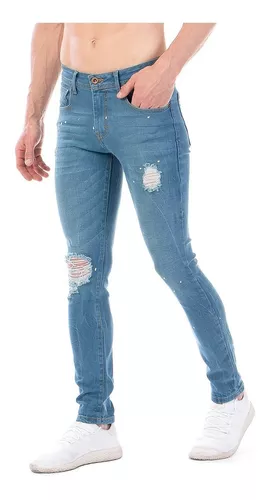 Inconveniencia Evaluación Lijadoras Pantalón Jeans Mezclilla Stretch Hombre Efecto Salpicaduras